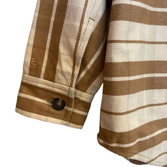 Everlane NWT Oversized Camel Tan Plaid Button Jacket Shacket with Pockets XS - Picture 4 of 10